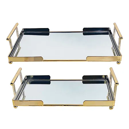 ΔΙΣΚΟΙ ΜΕΤΑΛΛΙΚΟI ΧΡΥΣΟ ΣΕΤ/2 ΟΡΘΟΓΩΝΙΟ ΜΕ ΚΑΘΡΕΦΤΗ - S:20x30, L:26x36cm 4/ΚΙΒ